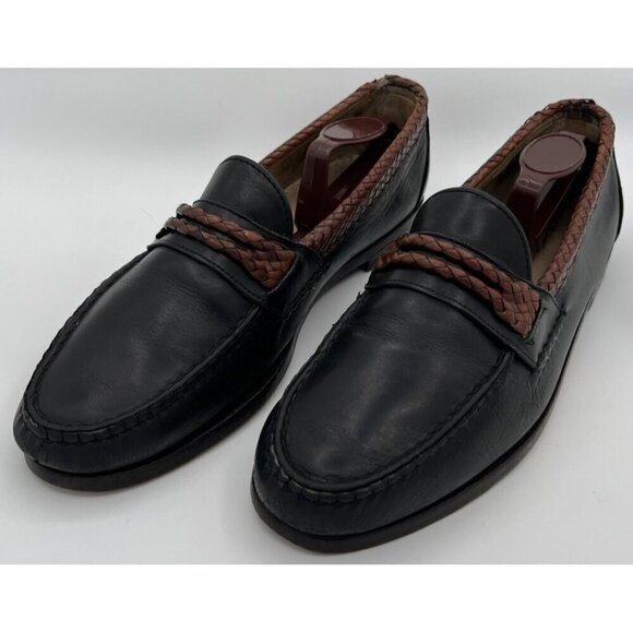 Allen Edmonds Braided Newcomb Black Leather Loafers Dress Shoes Mens Size 9.5D main image 5